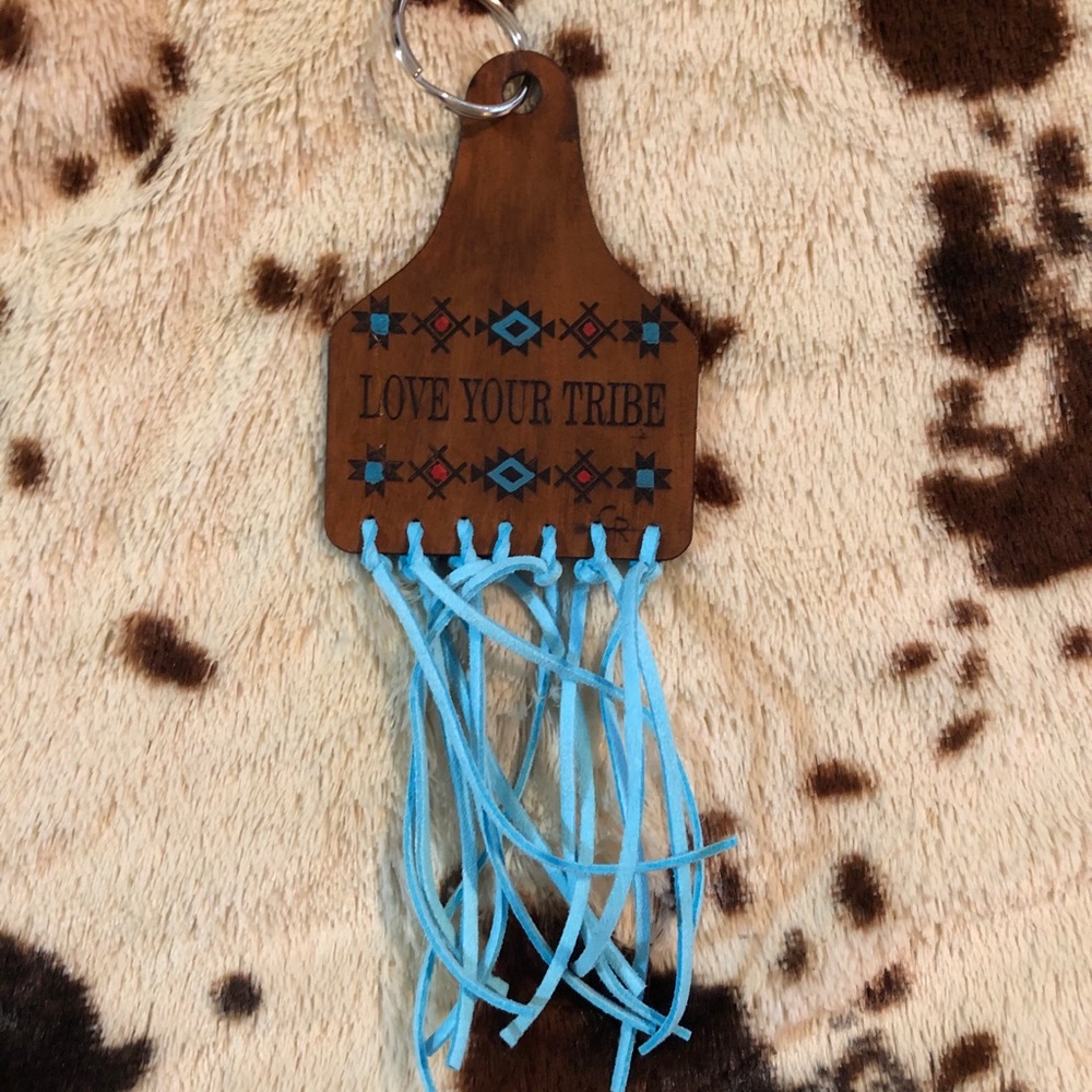 😍🌵Love Your Tribe Tooled Leather Keychain🌵😍
